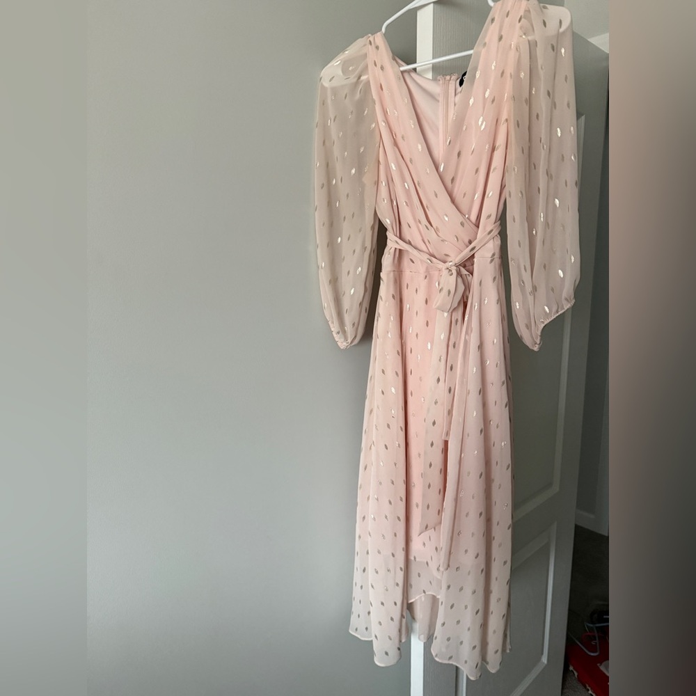 DKNY pink rose gold 3/4 sleeve dress
